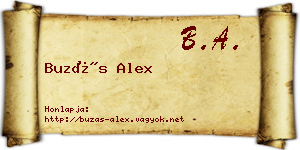 Buzás Alex névjegykártya