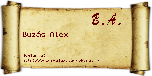 Buzás Alex névjegykártya