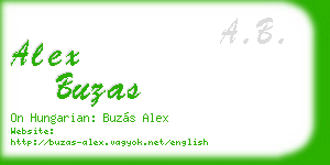 alex buzas business card